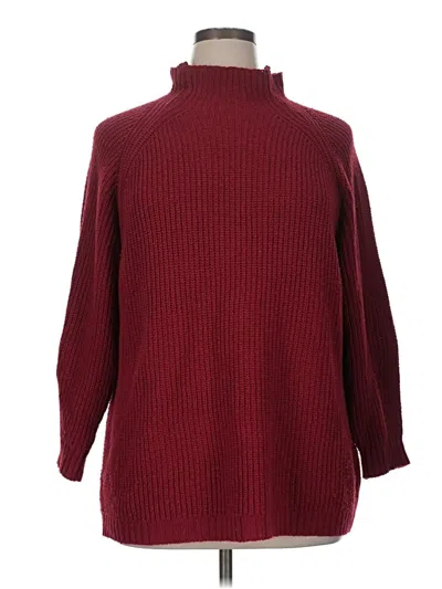 Pre-owned Unbranded Turtleneck Sweater In Burgundy