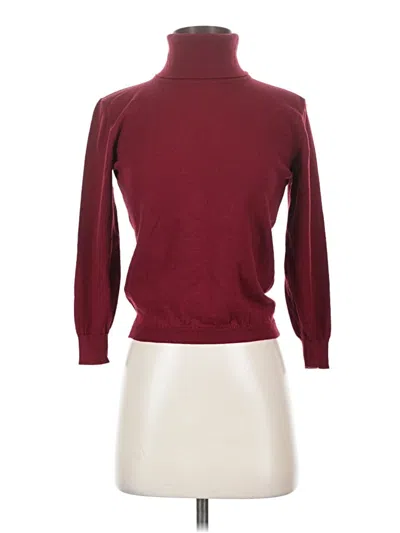 Pre-owned Unbranded Turtleneck Sweater In Burgundy