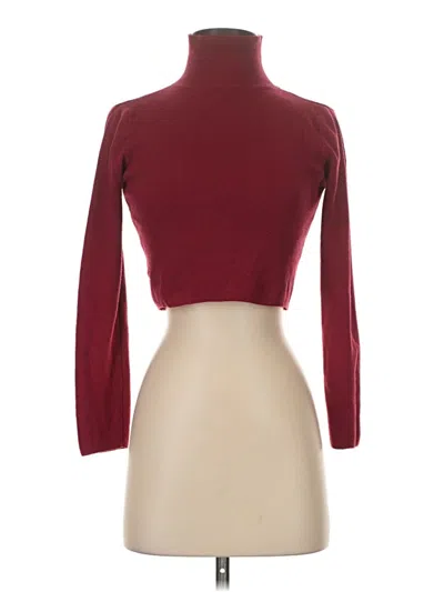 Pre-owned Unbranded Turtleneck Sweater In Burgundy
