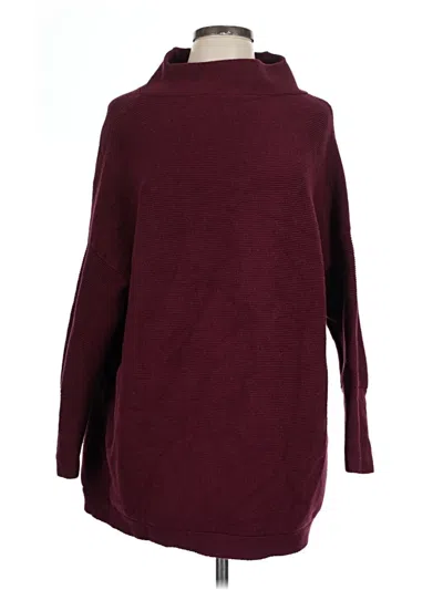 Pre-owned Unbranded Turtleneck Sweater In Burgundy