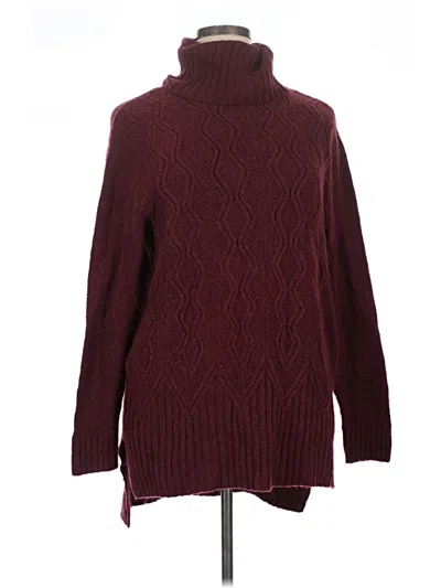 Pre-owned Unbranded Turtleneck Sweater In Burgundy