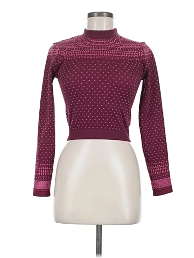 Pre-owned Unbranded Turtleneck Sweater In Burgundy