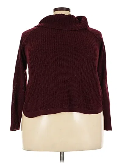 Pre-owned Unbranded Turtleneck Sweater In Burgundy