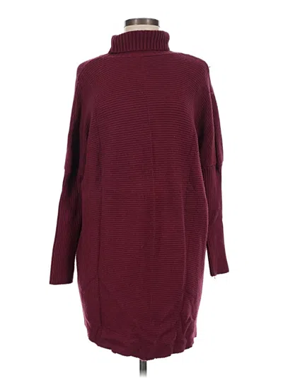 Pre-owned Unbranded Turtleneck Sweater In Burgundy