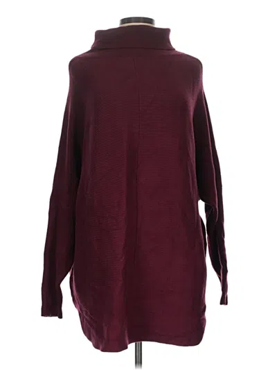 Pre-owned Unbranded Turtleneck Sweater In Burgundy