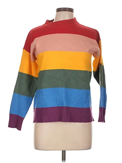 Pre-owned Unbranded Turtleneck Sweater In Burgundy