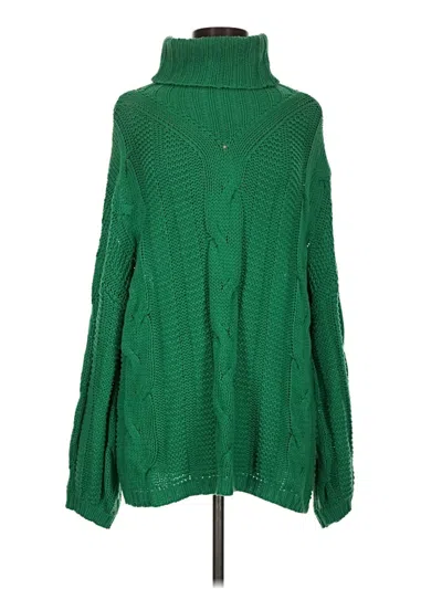 Pre-owned Unbranded Turtleneck Sweater In Green