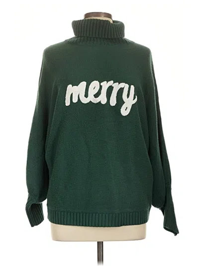 Pre-owned Unbranded Turtleneck Sweater In Green