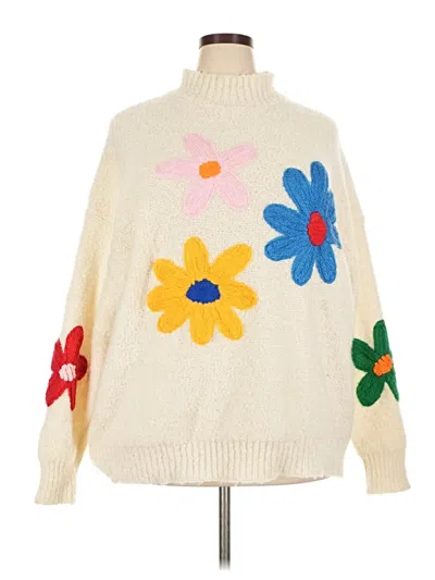 Pre-owned Unbranded Turtleneck Sweater In Ivory