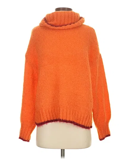 Pre-owned Unbranded Turtleneck Sweater In Orange