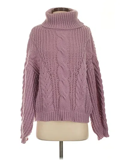 Pre-owned Unbranded Turtleneck Sweater In Purple