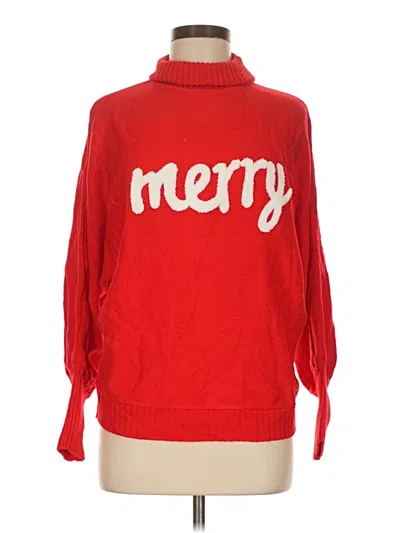 Pre-owned Unbranded Turtleneck Sweater In Red
