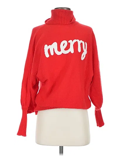 Pre-owned Unbranded Turtleneck Sweater In Red