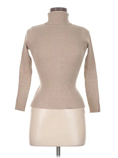 Pre-owned Unbranded Turtleneck Sweater In Tan