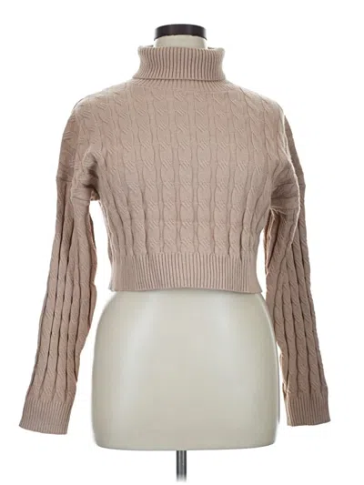Pre-owned Unbranded Turtleneck Sweater In Tan