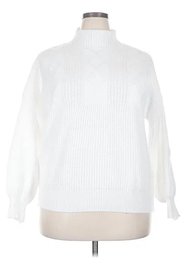 Pre-owned Unbranded Turtleneck Sweater In White
