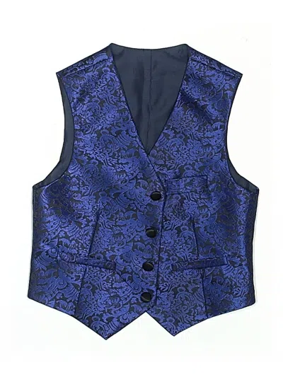 Pre-owned Unbranded Kids' Tuxedo Vest In Blue
