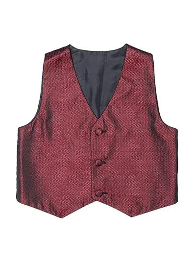 Pre-owned Unbranded Kids' Tuxedo Vest In Burgundy
