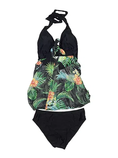 Pre-owned Unbranded Two Piece Swimsuit In Black