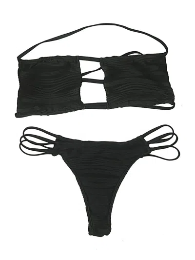 Pre-owned Unbranded Two Piece Swimsuit In Black