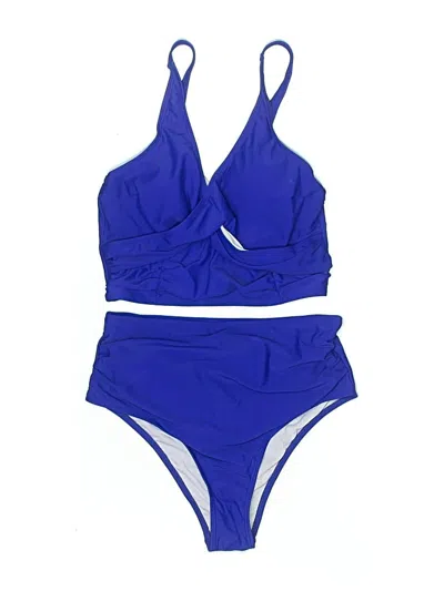 Pre-owned Unbranded Two Piece Swimsuit In Blue