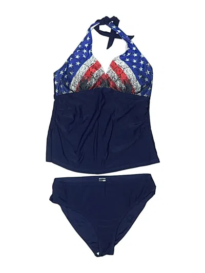Pre-owned Unbranded Two Piece Swimsuit In Blue