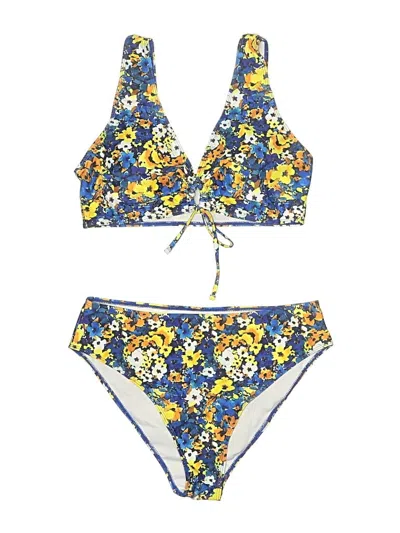 Pre-owned Unbranded Two Piece Swimsuit In Blue