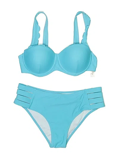 Pre-owned Unbranded Two Piece Swimsuit In Blue