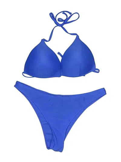 Pre-owned Unbranded Two Piece Swimsuit In Blue