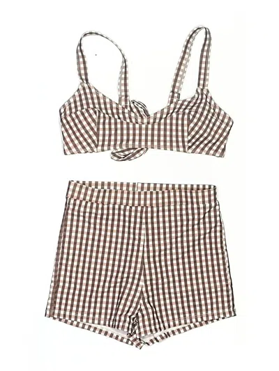 Pre-owned Unbranded Two Piece Swimsuit In Brown