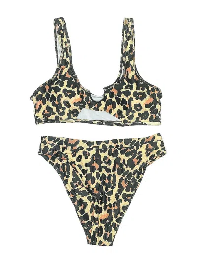 Pre-owned Unbranded Two Piece Swimsuit In Gold