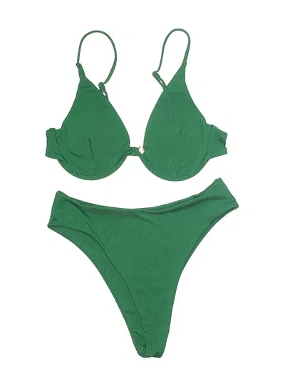 Pre-owned Unbranded Two Piece Swimsuit In Green