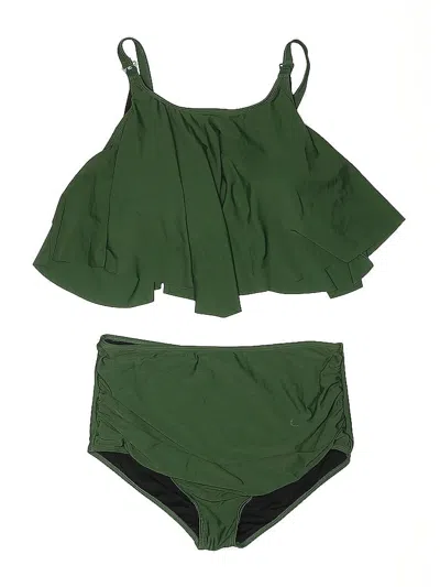 Pre-owned Unbranded Two Piece Swimsuit In Green