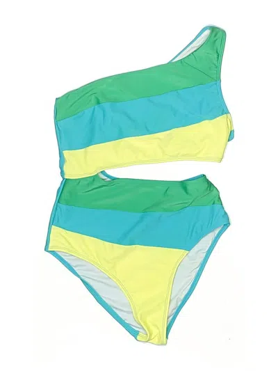 Pre-owned Unbranded Two Piece Swimsuit In Green