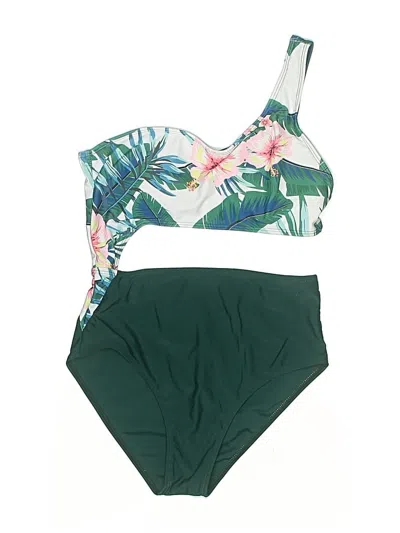 Pre-owned Unbranded Two Piece Swimsuit In Green
