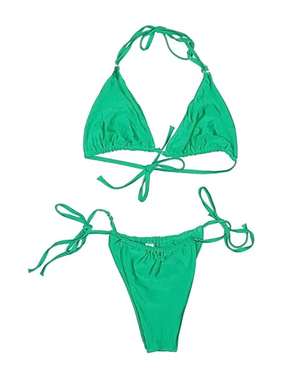 Pre-owned Unbranded Two Piece Swimsuit In Green