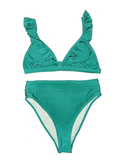 Pre-owned Unbranded Two Piece Swimsuit In Green