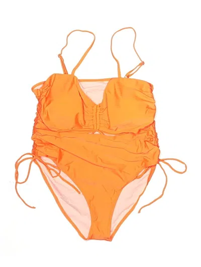 Pre-owned Unbranded Two Piece Swimsuit In Orange