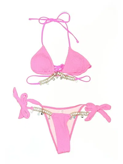 Pre-owned Unbranded Two Piece Swimsuit In Pink