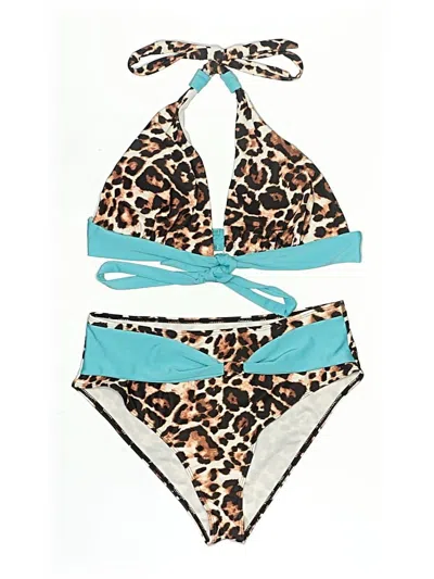 Pre-owned Unbranded Two Piece Swimsuit In Teal