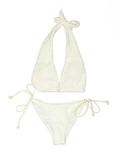 Pre-owned Unbranded Two Piece Swimsuit In White