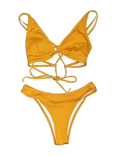 Pre-owned Unbranded Two Piece Swimsuit In Yellow