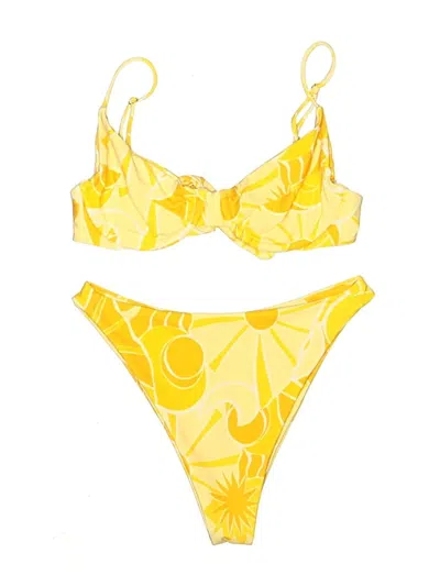 Pre-owned Unbranded Two Piece Swimsuit In Yellow