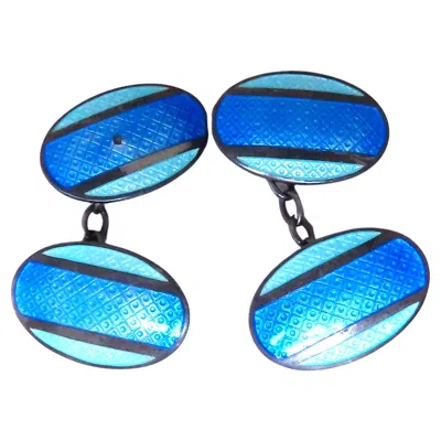 Pre-owned Unbranded Vintage Bgm Sterling Silver Enamel Cufflinks 12480 In Multi