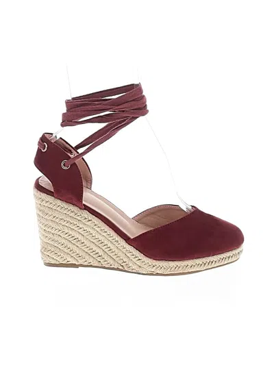 Pre-owned Unbranded Wedges In Burgundy