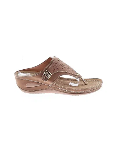 Pre-owned Unbranded Wedges In Tan