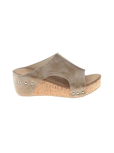 Pre-owned Unbranded Wedges In Tan