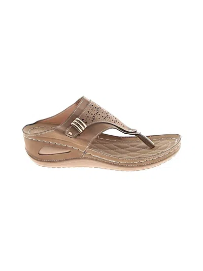 Pre-owned Unbranded Wedges In Tan