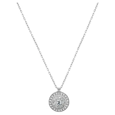 Pre-owned Unbranded White Diamond Illusion Set Pave 18k White Gold Pendant Necklace