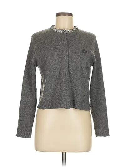 Pre-owned Unbranded Wool Cardigan Sweater In Gray